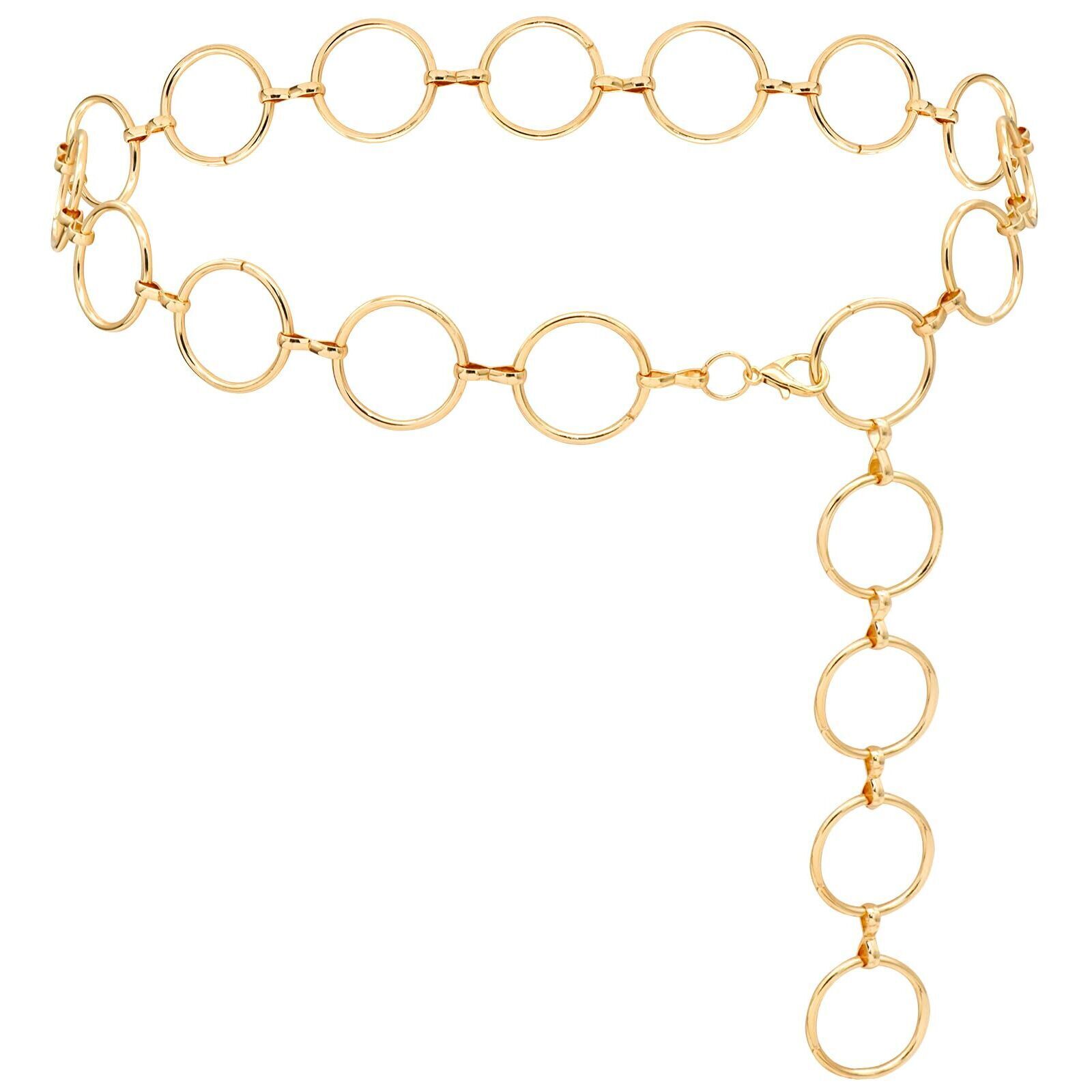 5396 Metal Waist Chain For Women Chunky Belly Link Belt Dresses (Gold